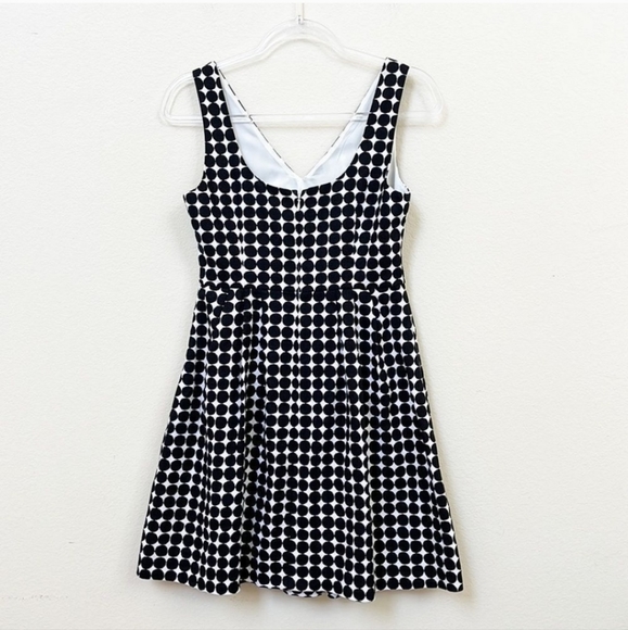 Banana Republic X Marimekko Black and White Dot Fit and Flare Dress #W88 - Picture 7 of 9